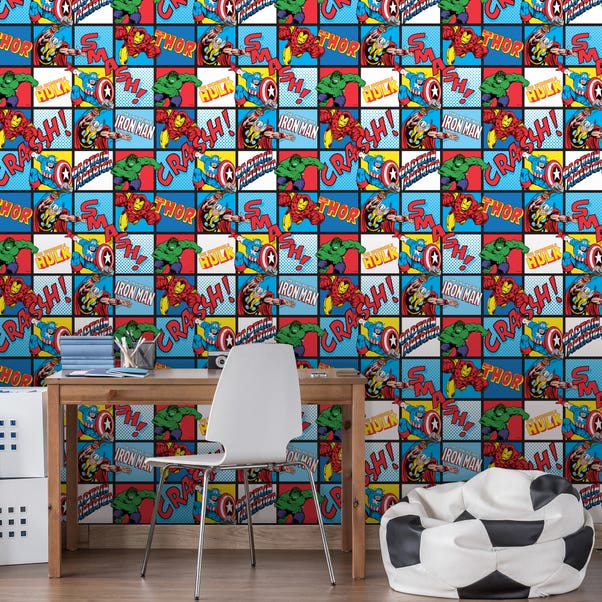 Marvel Comics All Over Print Wallpaper | Dunelm Marvel Comics All Over Print Wallpaper | Dunelm