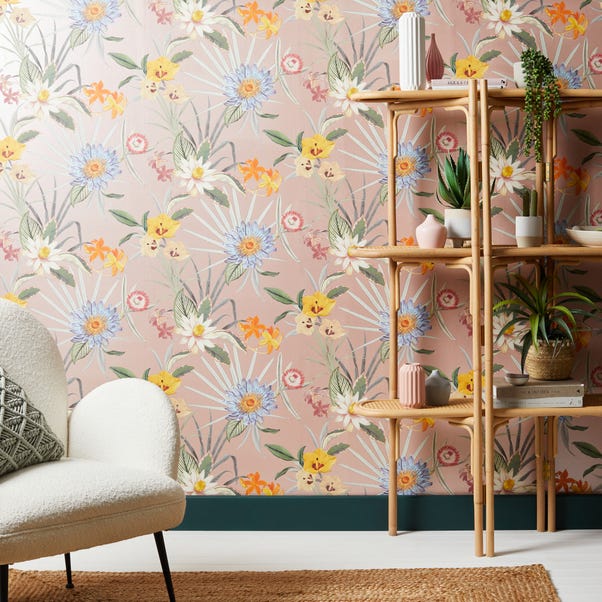 Tropical Floral Blush Wallpaper image 1 of 5