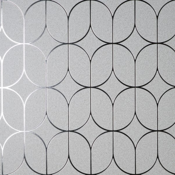 Platinum Rosco Trellis Silver Foil Wallpaper