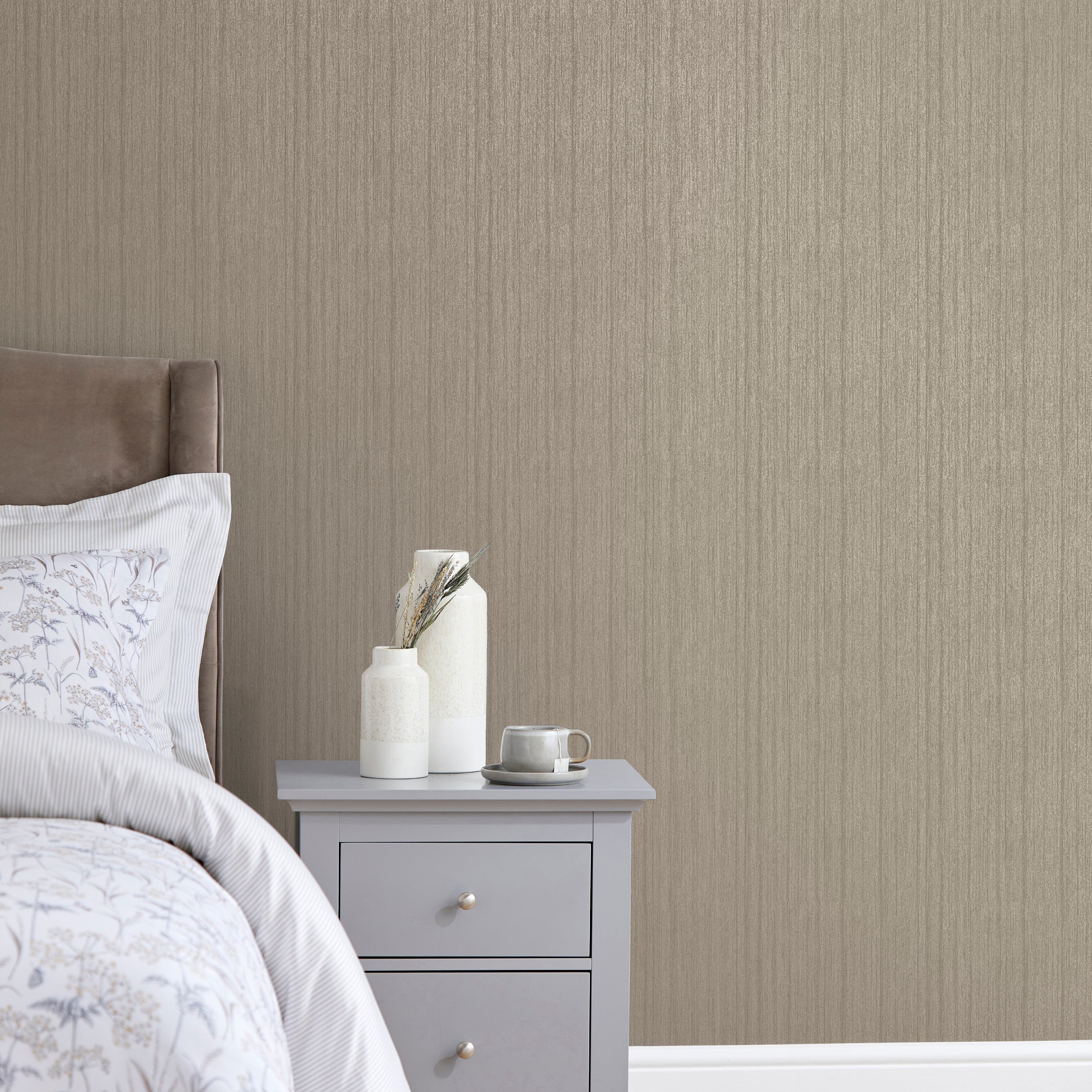 Dorma Plain Mink Wallpaper | Dunelm