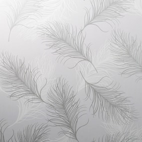 Feather Silver Wallpaper | Dunelm