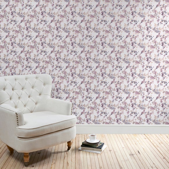 Fresco Jasmin Mauve Wallpaper  Homebase