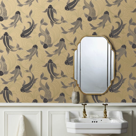 Navy  White Fish Wallpaper  Contour Antibac  Better Bathrooms
