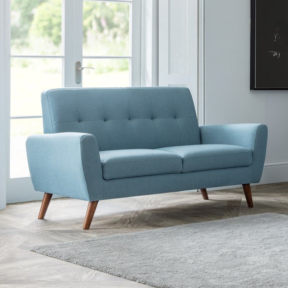 small blue 2 seater sofa