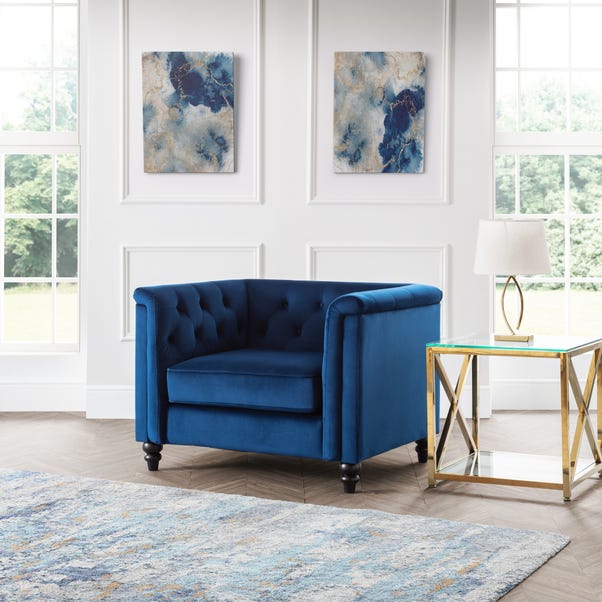 Sandringham Velvet Chair Blue