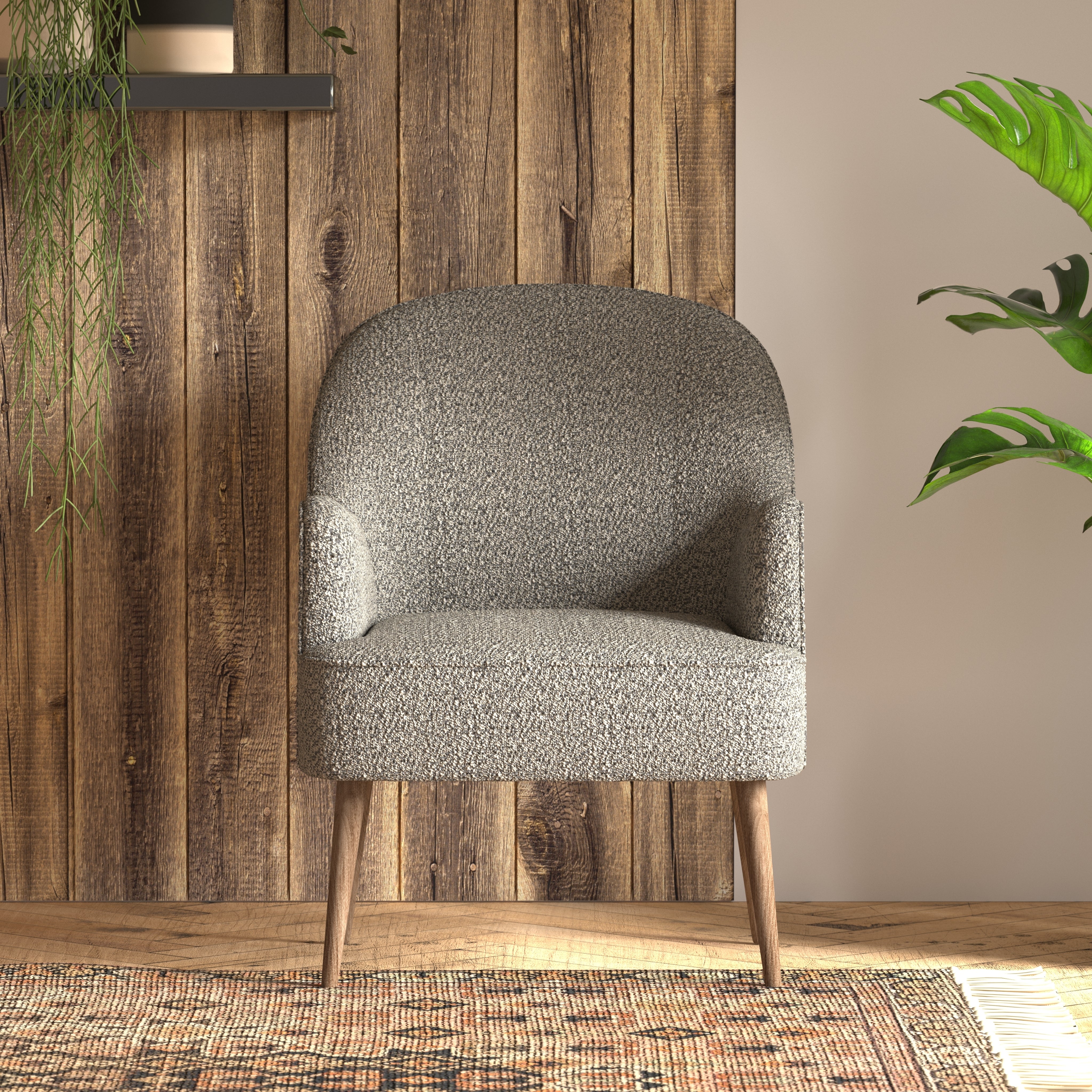 Bailey Chunky Weave Accent Chair Charcoal