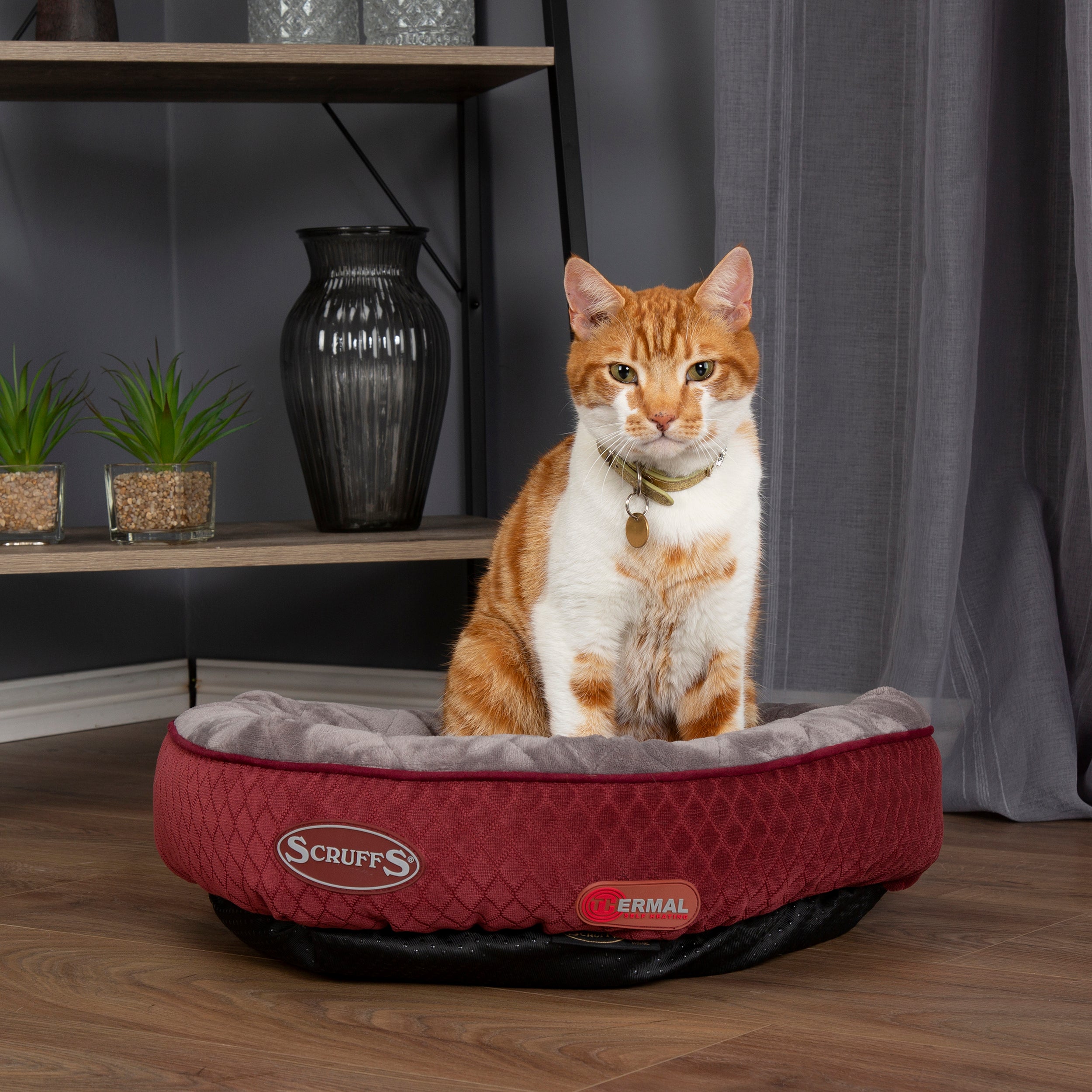 Scruffs Pet Thermal Ring Bed Red/Brown
