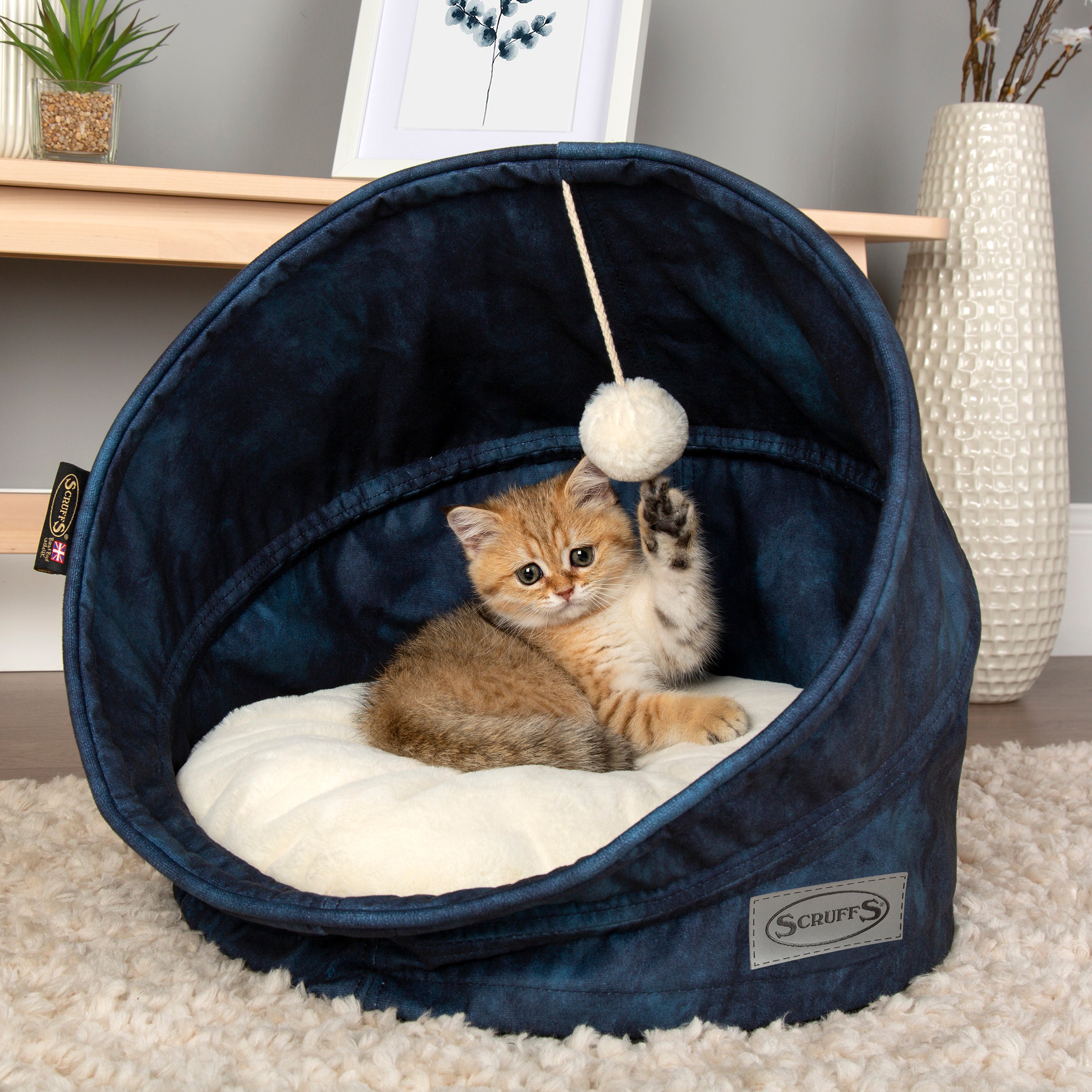 Scruffs Kensington Cat Bed Navy Blue
