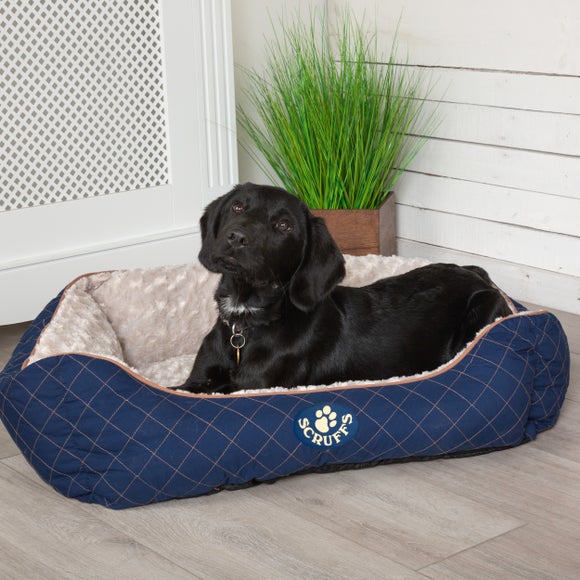 Scruffs Wilton Hundebett Box – Blau, Größe S (50x40x17 Cm) Mit Rutschfester Unterseite