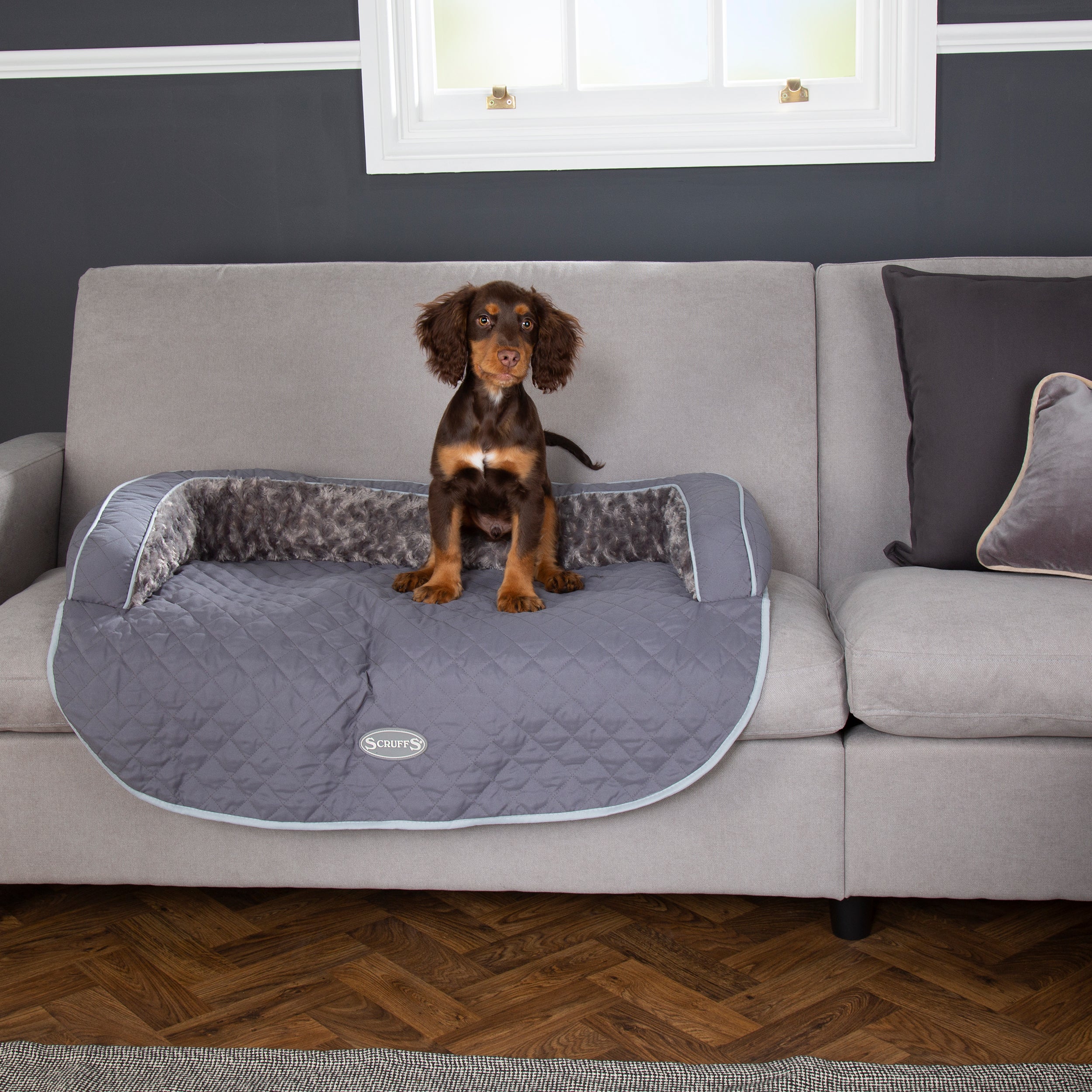 Scruffs Wilton Sofa Dog Bed Grey