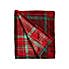 Check Print Red Fleece 130cm x 160cm Throw Red undefined