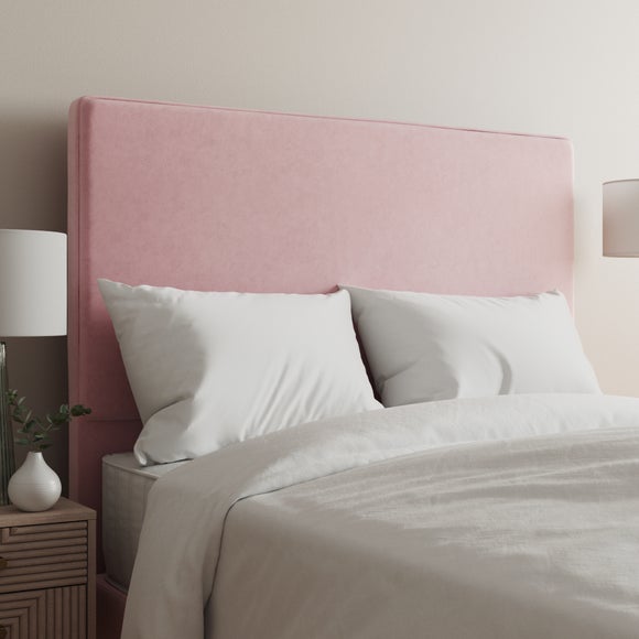 Velvet Plain Headboard Blush