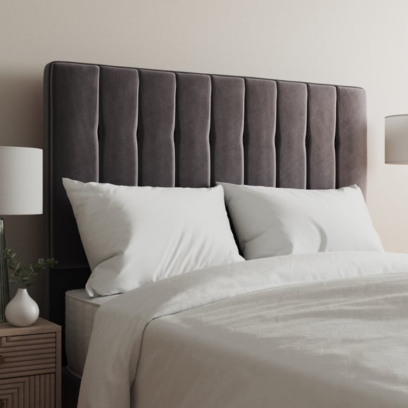 Velvet Double Tansden Headboard Grey