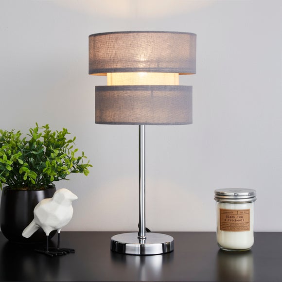 grey table lamp dunelm