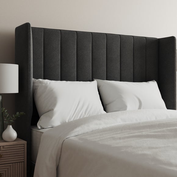Tweed Wing Stripe Headboard Grey