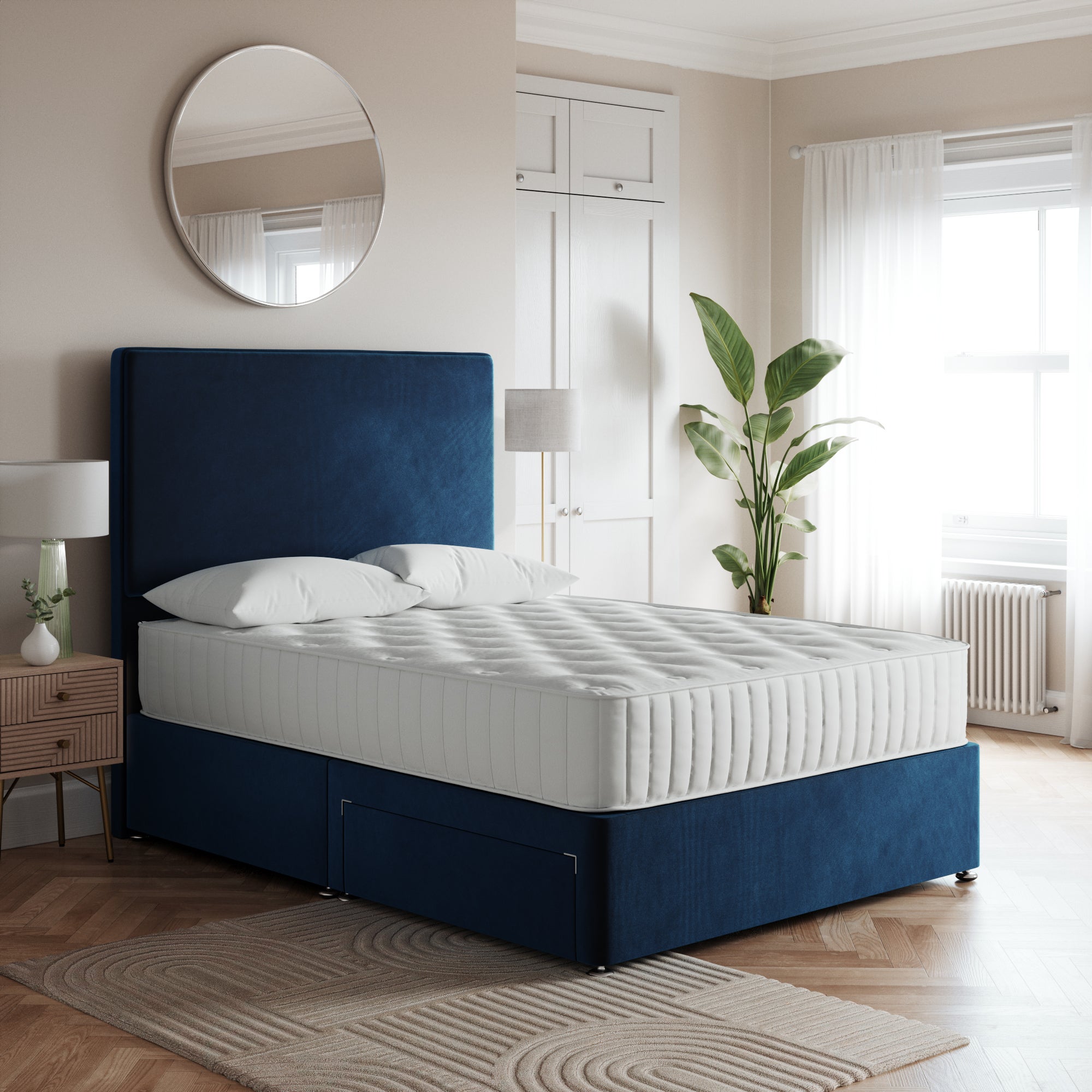 Luxury Teddy Divan Base Navy Blue