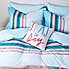Joules Coastal Stripe 100% Cotton Standard Pillowcase Pair Aqua