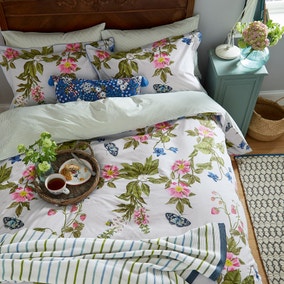 Joules Springtime Floral 100% Cotton Duvet Cover and Pillowcase Set