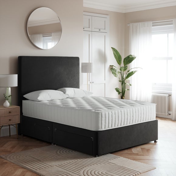 Grey leather on sale divan bed