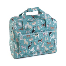 Hobby Gift Blue Scotty Dogs Sewing Machine Bag