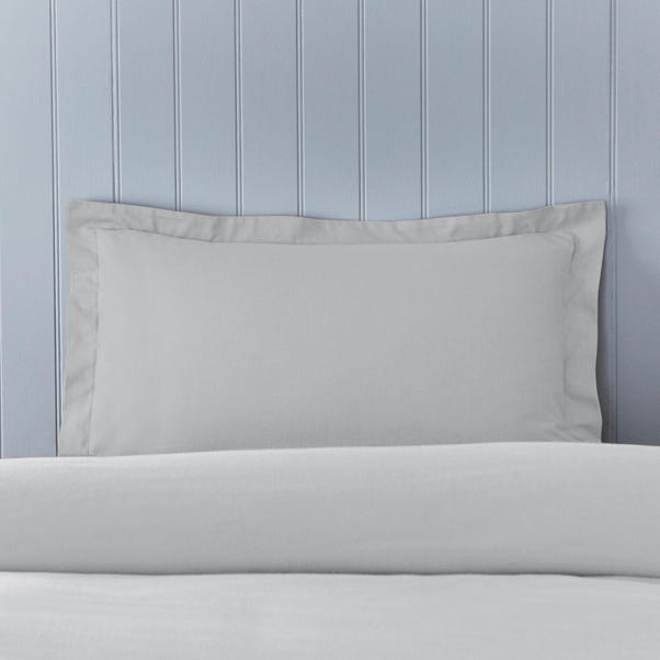 Simply 100% Brushed Cotton Oxford Pillowcase Foil Silver