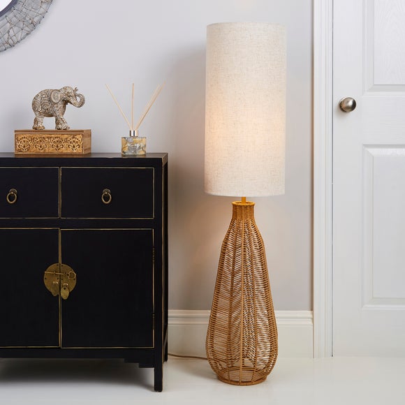 Rattan floor outlet lamp dunelm