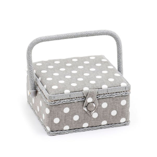 Hobby Gift Grey Polka Dot Small Sewing Box image 1 of 8