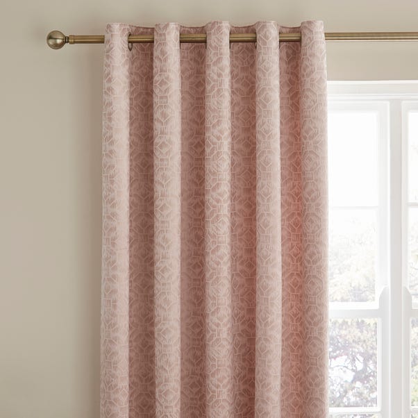 Pearl Print Blush Eyelet Curtains  undefined
