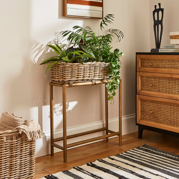 Dunelm rattan bedside deals table