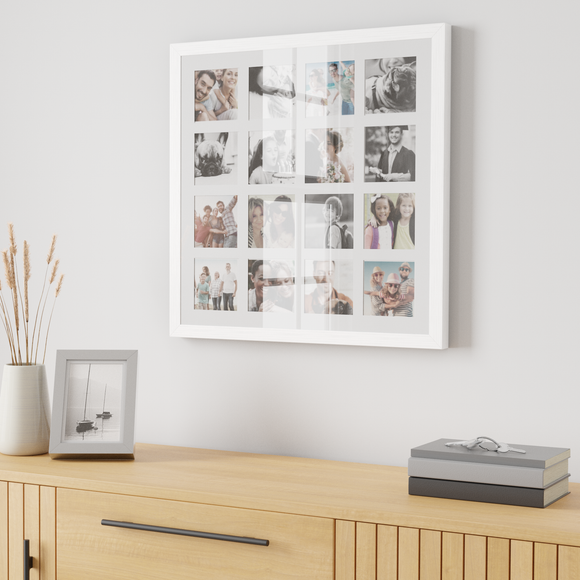 White multi store photo frame