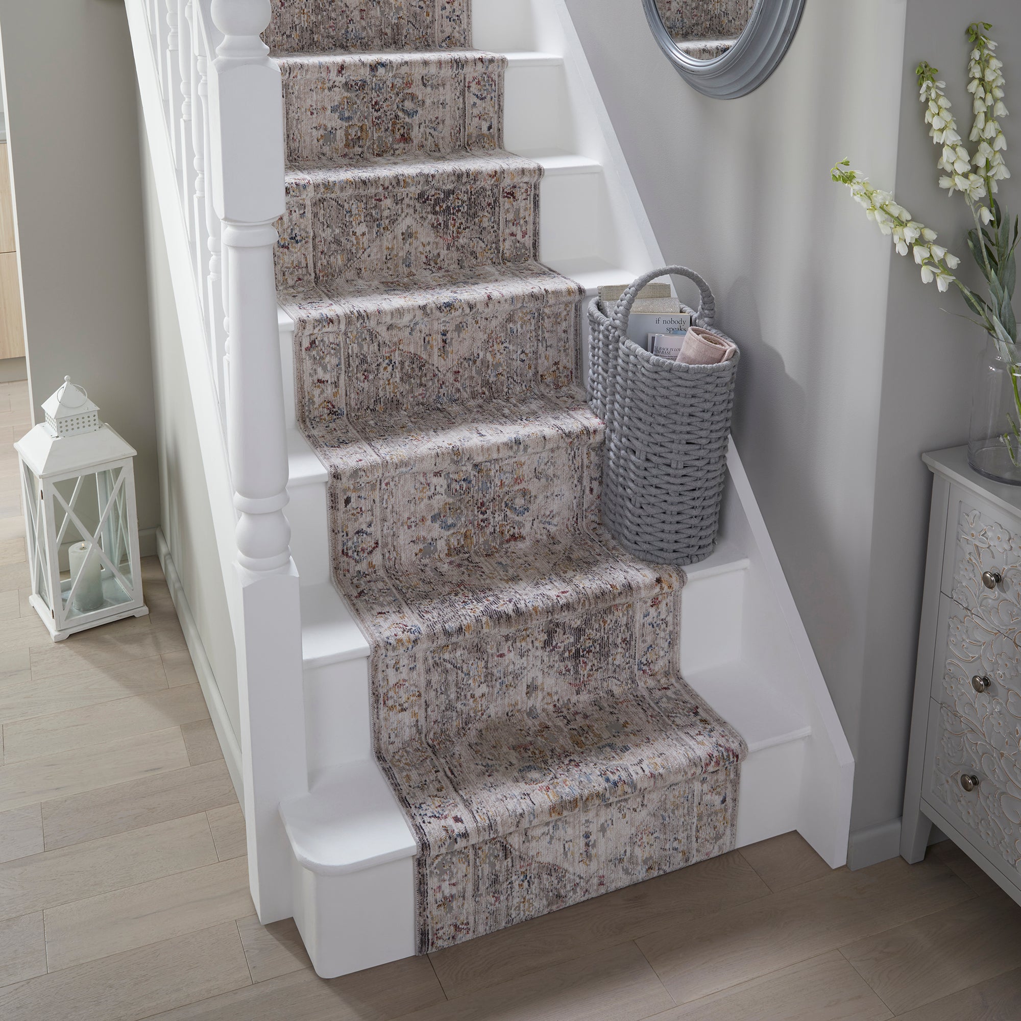 Soraya Traditional Stair Runner Soraya Silver