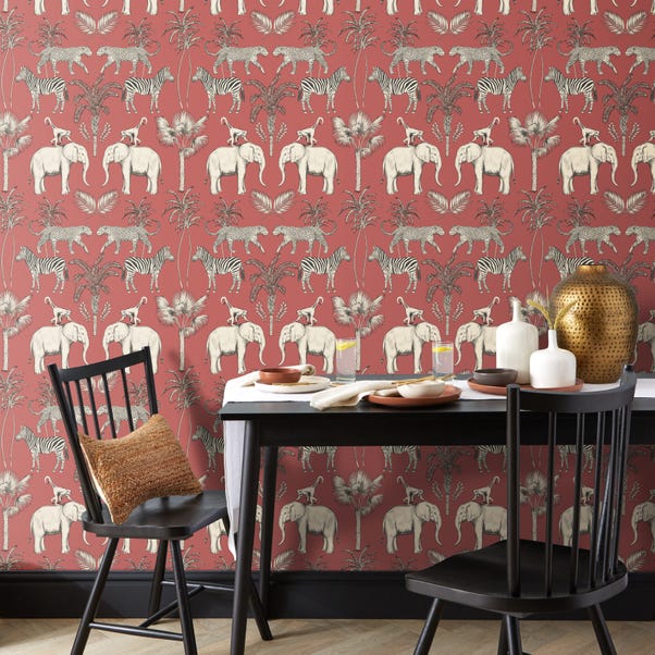 Safari Walk Russet Wallpaper Dunelm safari-walk-russet-wallpaper-dunelm