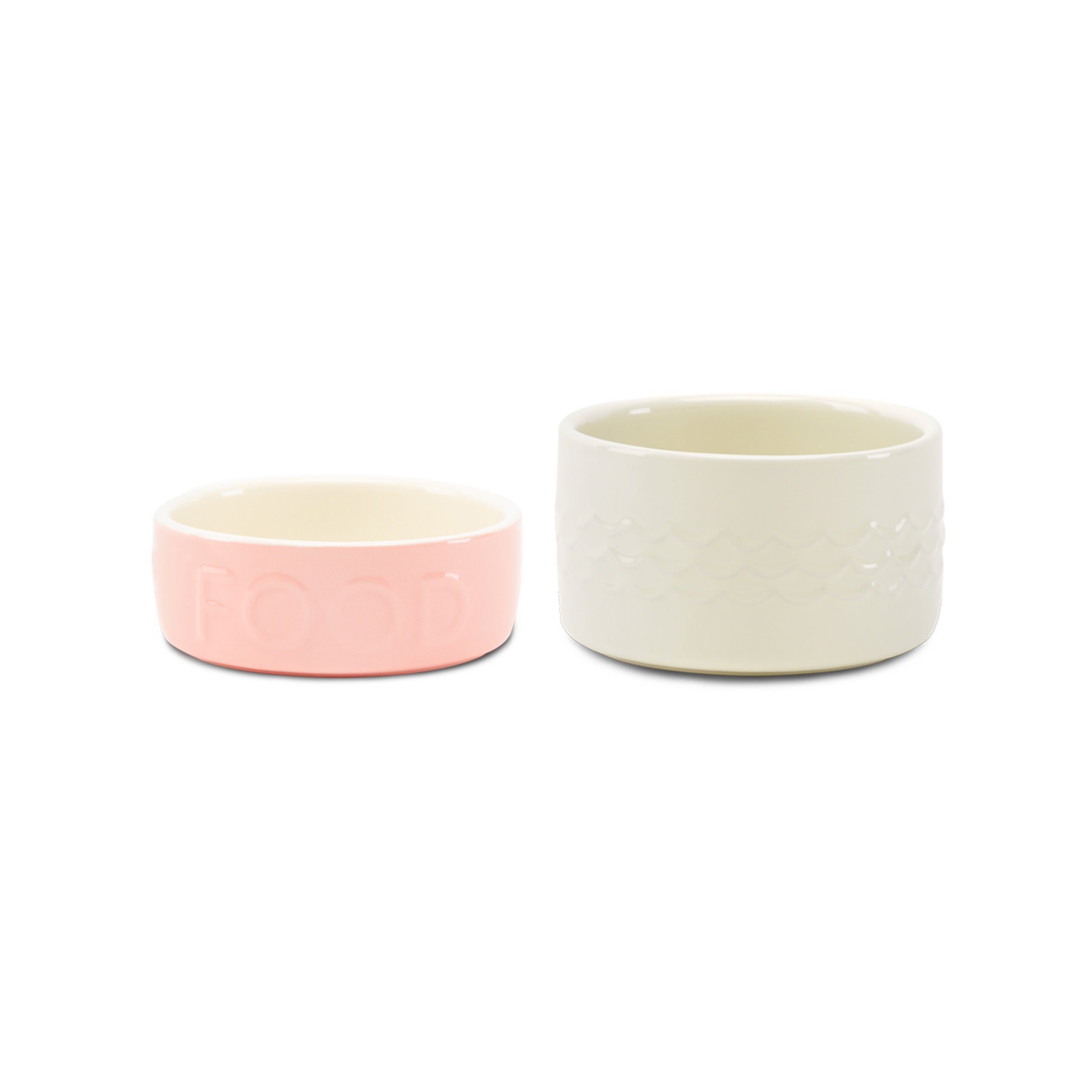 Scruffs Set of 2 Small Classic Pet Bowls Cream/Pink