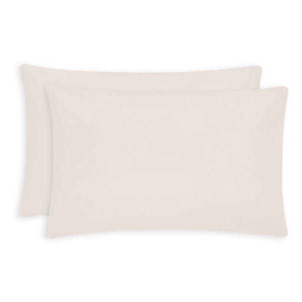Plain Soft Cotton Standard Pillowcase Pair Cream