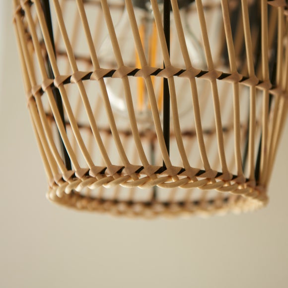 Kirra Bathroom Faux Rattan Wall Light Dunelm