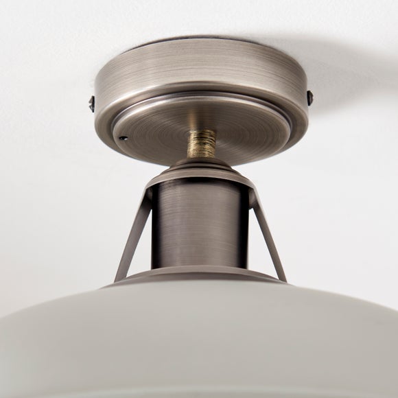 Searchlight Bathroom IP44 1 Light - White Flush Opal Glass Fitting 23cm