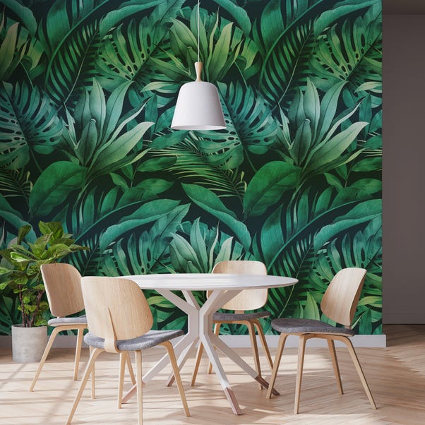 Tropical Leaves Green Mural  undefined
