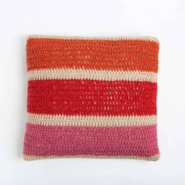 Wool Couture Rainbow Cushion Red Crochet Kit image 1 of 2
