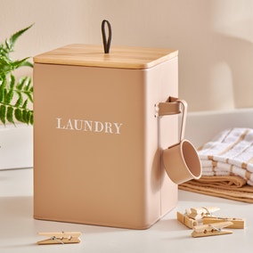 Pebble and Bamboo Laundry Caddy