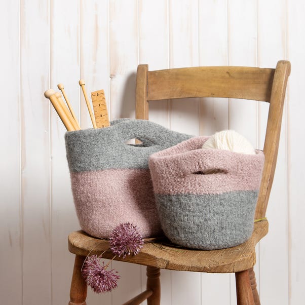 Wool Couture Wool Couture Felted Baskets Mink Grey Knit Kit image 1 of 5