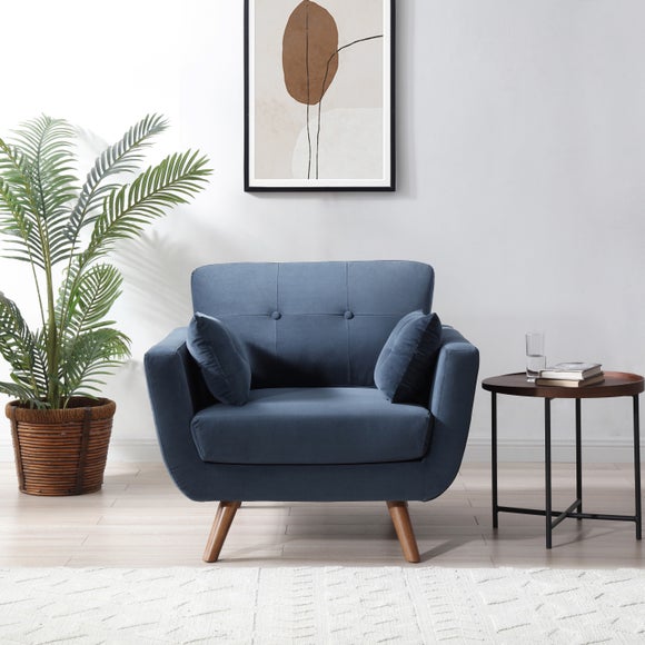 Blue velvet chair deals dunelm