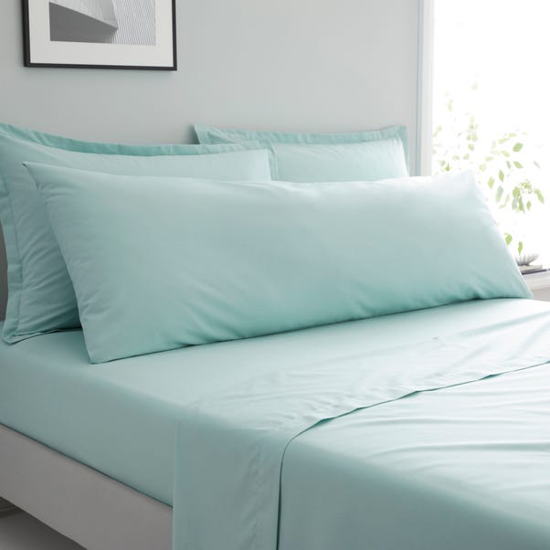 Pure Cotton Large Bolster Pillowcase Seafoam (Blue)