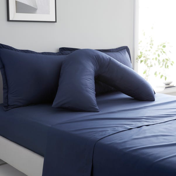 Pure Cotton V-Shaped Pillowcase Luxe Navy