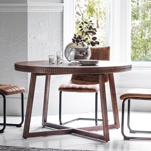 Cedar & Sage Cantwell 4 Seater Round Dining Table- Mango Wood