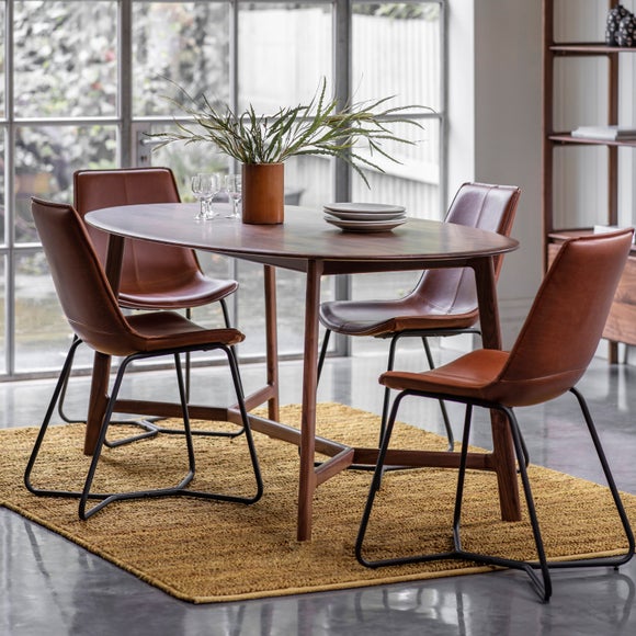 Oval shape dining table 6 outlet seater