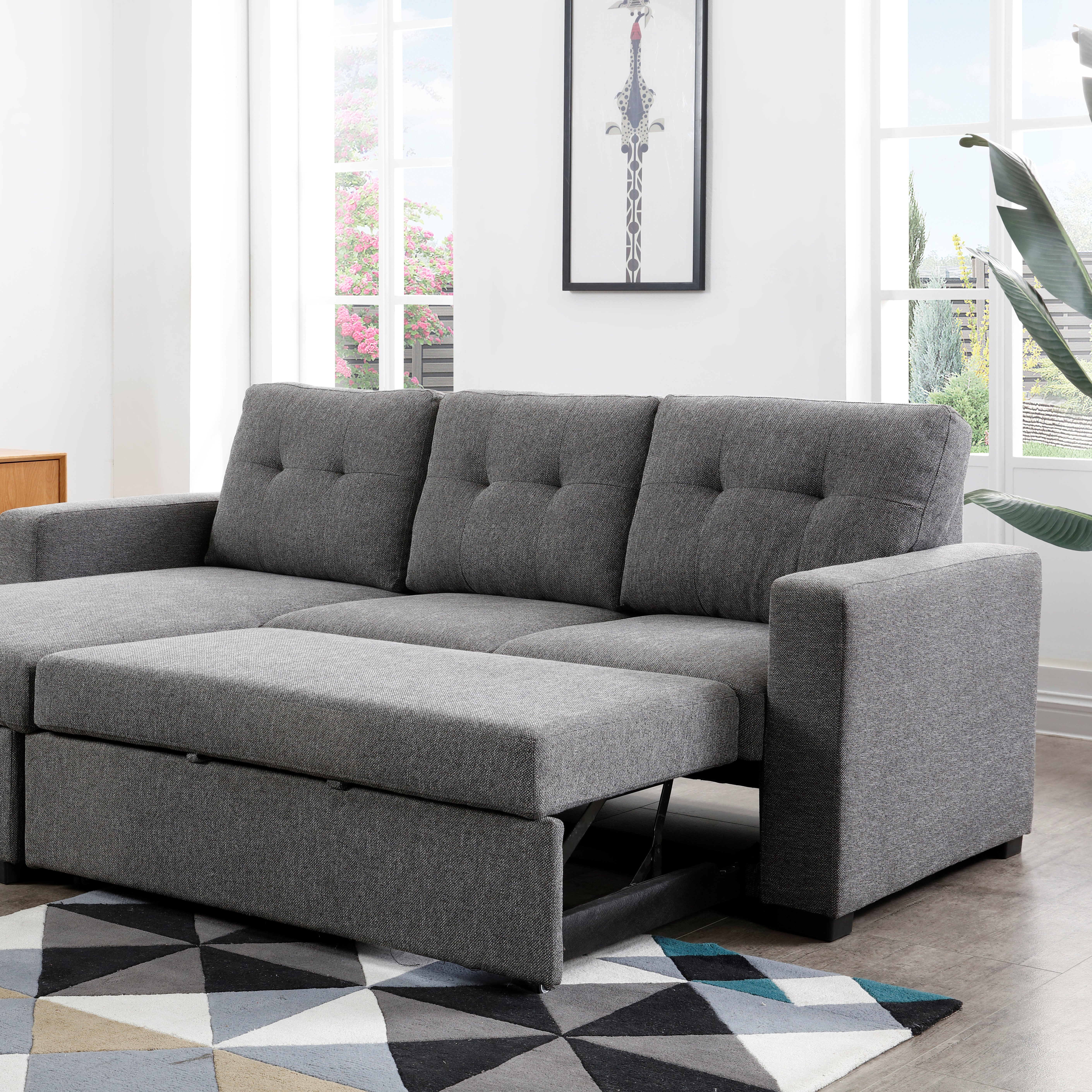 Lennox Grey Corner Double Sofa bed