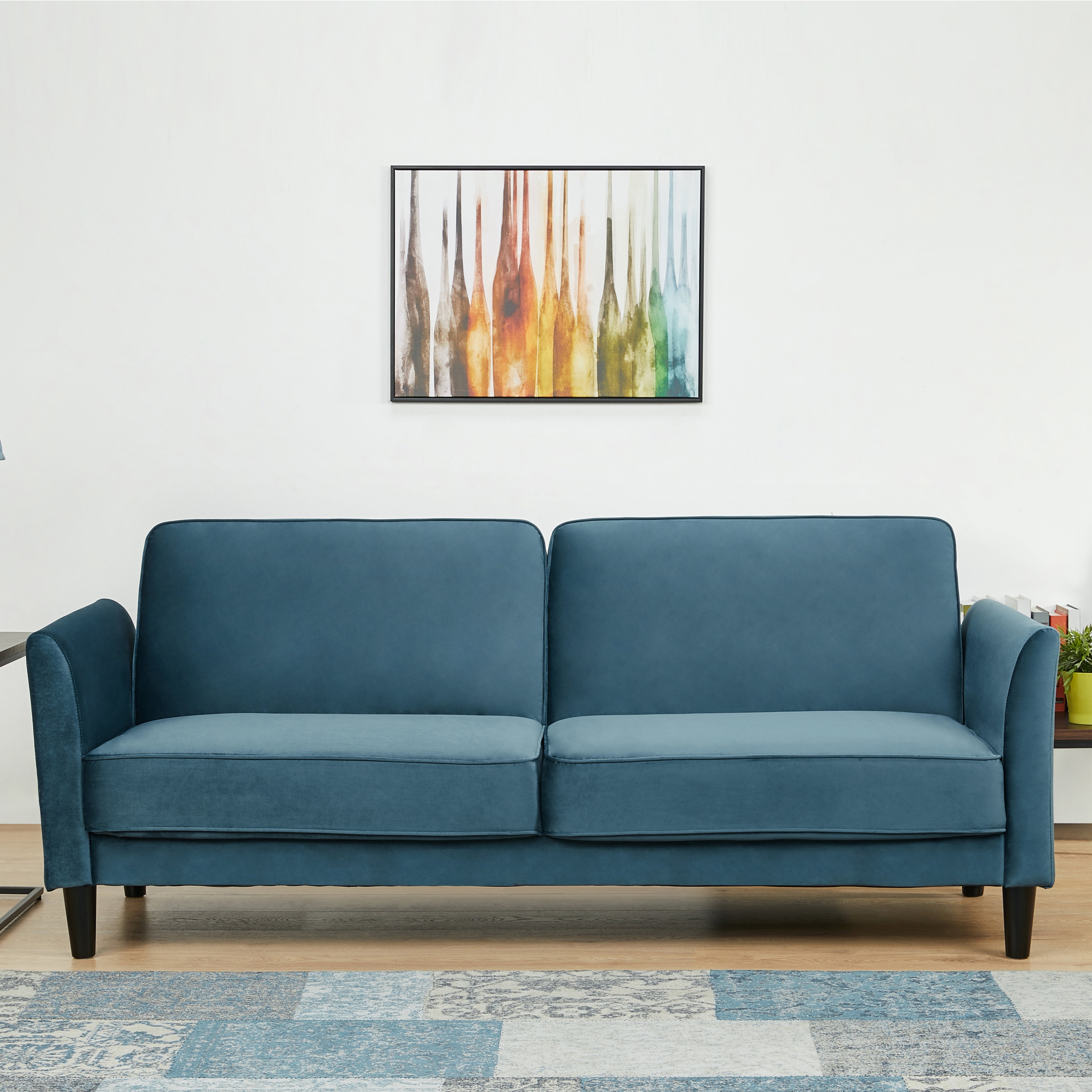 Arthur Velvet Sofa Bed Ocean Blue