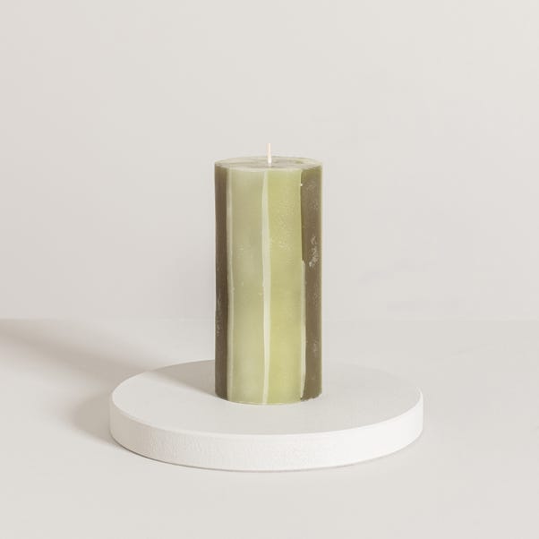 Striped Pillar Candle image 1 of 4