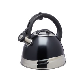 La Cafetiere Stainless Steel and Black 1.6Litre Whistling Kettle