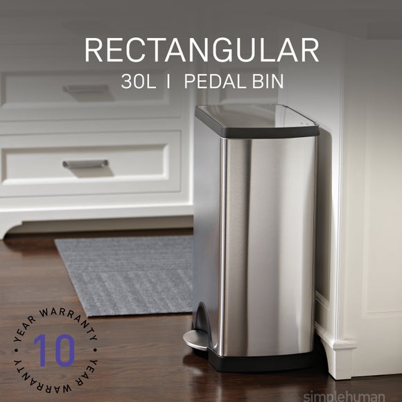 View Simplehuman 30l Rectangular Pedal Bin View Simplehuman 30l Rectangular Pedal Bin